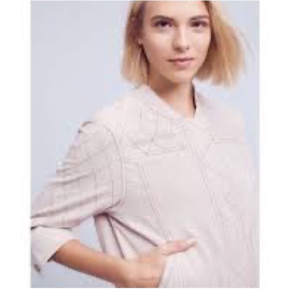 NWOT Anthropologie Hei Hei Itinerary Quilted Bomber Jacket Oatmeal Lined Large